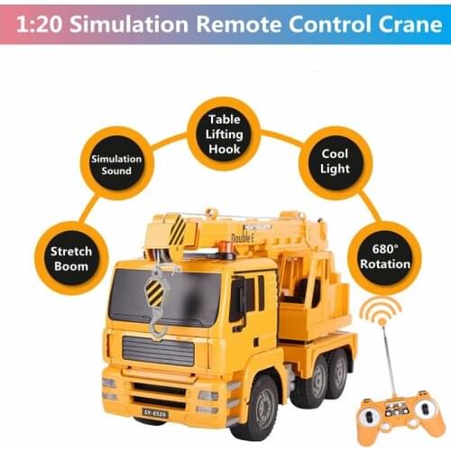 Simulation Fully Automatic RC Crane 1: 20 680° Rotation Demo Function Stretch Boom Manual Programming Childre Remote Control Toy