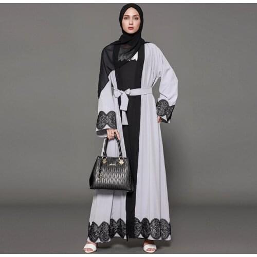 S-5XL Plus size Adult Casual lace Robe Musulmane Turkish Dubai Fashion Abaya Muslim Dress lace Robes Arab Worship Service Wj1471