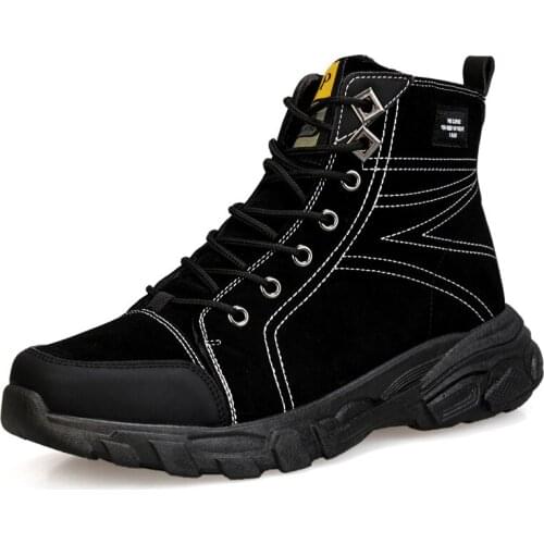 Mens Boots Autumn Winter Platform Boots Outdoor Working Boots for Men Ankle Boots 2021 Fashion High Top Casual Mens Shoes Trend