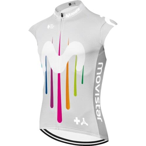 No windproof Movistar Equipos sleeveless Ropa Jersey Mayots Camiseta Masculino Mallot Ciclismo Hombre Verano Maillot Ciclismo