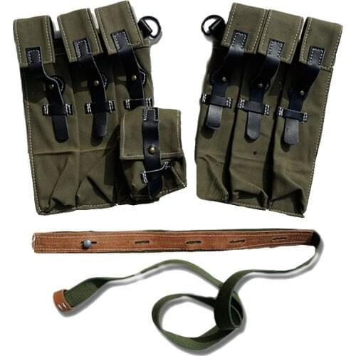 German MP38 MP40 Pouch Canvas Ammo Ammunition Pouch Army Green Gneral Men Pouch Bag Retro WW2 US Army Black Belt Hard Pouch