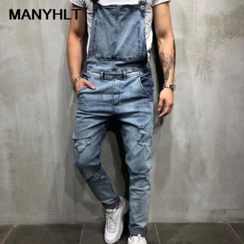 2021 New Mens Fashion Suspenders Denim Jumpsuit Casual Loose Jeans Fall Fashion Pants Mens Clothing Pants Tooling