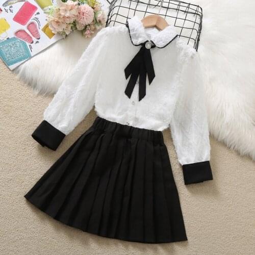 New Autumn Children Clothes Set for Kids Long Sleeve Tops & Skirts 2Pcs Fashion Clothing Suits Baby Girl Outfits for 3-14Y 2021