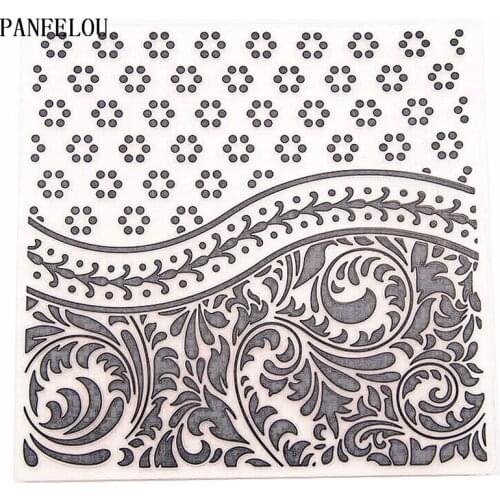 PANFELOU Flower vines Embossing folders Plastic For Scrapbooking DIY Template Fondant Cake Photo Album Card Making