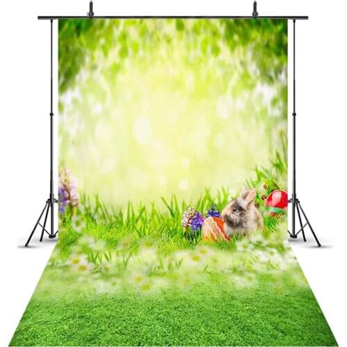 MEHOFOTO Easter Eggs Background Spring Meadow Flowers Photography Backdrop Green Grass Baby Newborn Child Kid Portrait Photo 213