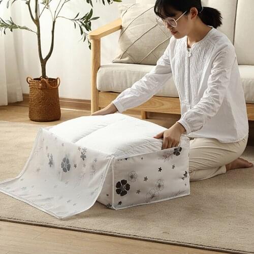 Foldable Storage Bag Clothes Blanket Quilt Organizer Storage Bags Clould Transparent Travel Luggage Organizer Box Pouches 20#28