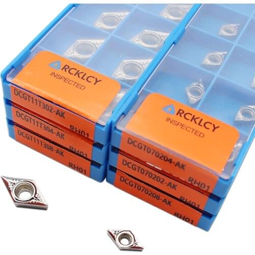DCGT070202 DCGT070204 DCGT070208 AK RH01 100% original Aluminum Alloy Blade DCGT 0702 CNC Lathe Tool Inserts Aluminum Processing