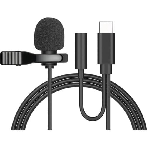 Universal USB TypeC Portable 3.5mm Mini Headset Microphone Clip-on Lapel Lavalier Microphone For Lecture Teaching Conference Mic