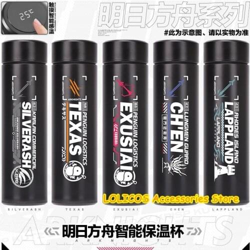 Arknights Vacuum Cup Exusiai Texas Lappland SilverAsh Chen Thermos Cup 304 Stainless Steel Water Cup Water Bottle Cosplay Gift