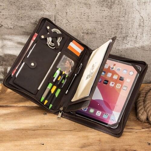 Vintage Genuine Leather Case Bag For iPad Pro 11" (2018) Retro Cowhide Leather Flip Cover Purse For iPad Pro 11 Inch 2020