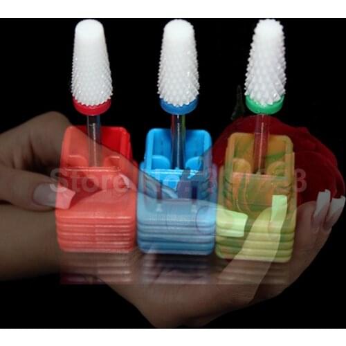 High Quality 3pcs/set Umbrella T Shape White Ceramic Nail Burr Bit Nail File Salon Electric Manicure Pedicure Machine Drill Tool