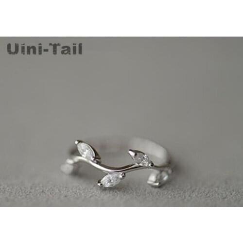 Korean version of 925 sterling silver fresh sweet wind vine opening ring wholesale female fashion tide high quality flow ring