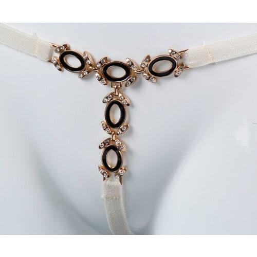 MonaMoka String Femme Sexy Fashion White Ladies Breathable Sex Game Underwear Womens Metal Button Lingerie Panties Large Size