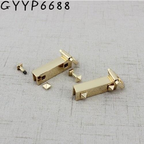 1pair Gold hardware accessories luggage on both sides of the screw D buckle bag of the package chain metal edge clip side