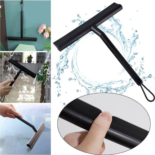 Silicone Window Tile Glass Wiper Cleaner Squeegee Shower Mirror Cleaning Holder Black 1pc Glass Cleaning Tools Limpeza De Casa
