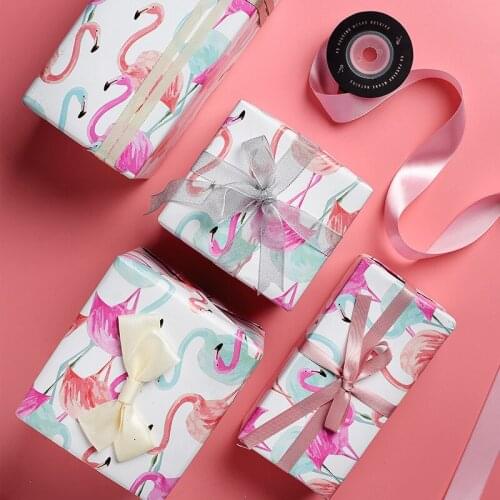 10pcs Unicorn Flamingo Pattern Gift Wrapping Papers Baby Shower Birthday Gift Box Decorations New Year Xmas Gift Supply