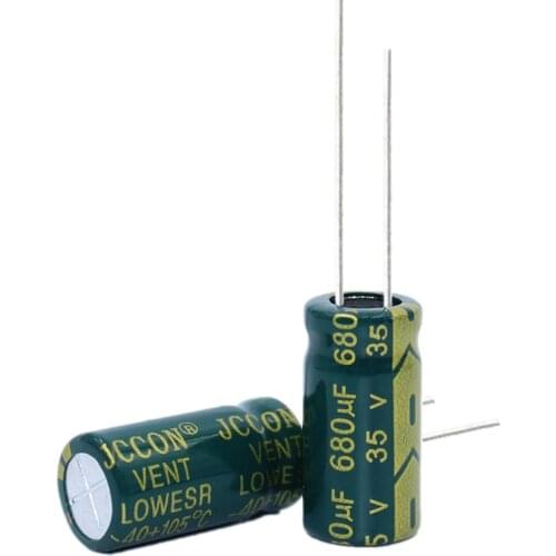 10pcs High frequency low resistance aluminum electrolytic capacitor 35V680UF 680uf35v volume: 10x17 10x20