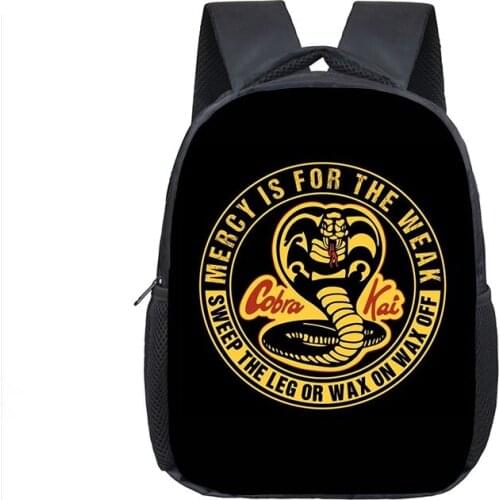 12Inch Cobra Kai Kindergarten Infantile Small Backpack for Kids Baby Cartoon School Bags Children Gift