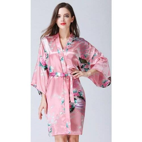 2021 Nightgown Bathrobes for Women Sleepwear Pajamas Wedding Bridal Bridesmaid Soft Satin Silk Kimono Female Home Robe Clothes