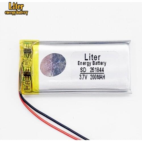 261844 3.7V lithium polymer batteries 261844 200mah MP3 MP4 MP5 small toys GPS rechargeable battery
