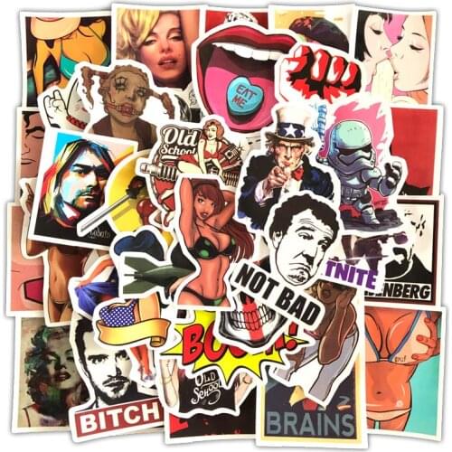 50pcs Styling Waterproof Tease Sexy Girls Stickers For Laptop Motorcycle Skateboard Luggage Decal Notebook Hot Beauty Sticker
