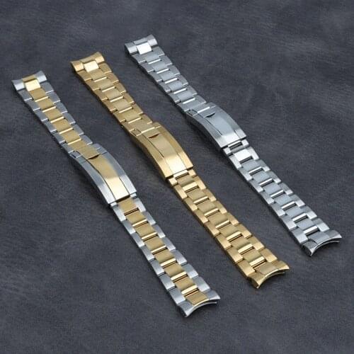 Brand 20mm Brushed Polish Silver Stainless Steel Watch Bands For Daytona Submarine For Rolex strap Submariner Wristband Bracelet