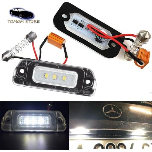 Canbus No Error LED White Rear License Plate Light for Benz W164 W163 W251 X164 AMG ML63 ML550 ML500 ML320 GL350 ML450 GL500