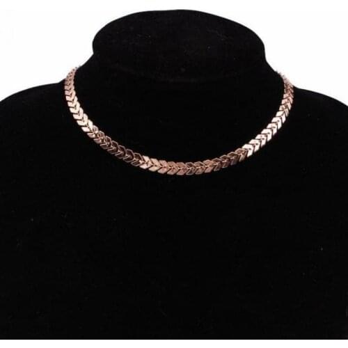 Temperament Fashion Fish Bone Chain New Hot Sequins Short Necklace Steampunk Tattoo Chain Clavicle Chain Necklace Women