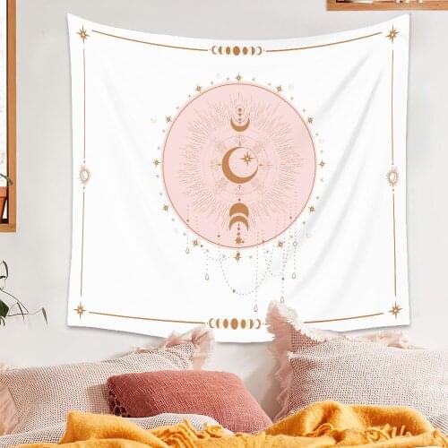 Background Decoration Sun and moon Printed Tapestry Wall Hanging Nordic Home Living Room Bedroom Fabric Hanging Painting
