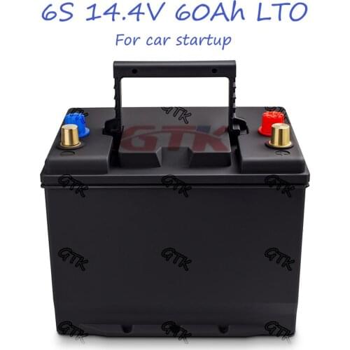 Gtk 14.4V 60Ah 6S lithium titanate Automobile battery high discharge for car starup RV Car startup Trolling Motor +10A charger