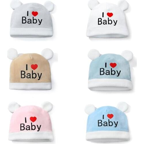 Newborn Toddler Kid Cotton Hat Cute Soft Warm Baby Boys Girls Cap Letters for Children 2020 Winter Head Clothing Accessory Ears