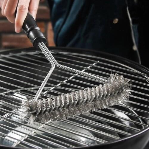 Kitchen Accessories BBQ Grill Barbecue Kit Cleaning Brush Stainless Steel Bristles Cleaning Brushes Cooking Tool Barbecue Gadget