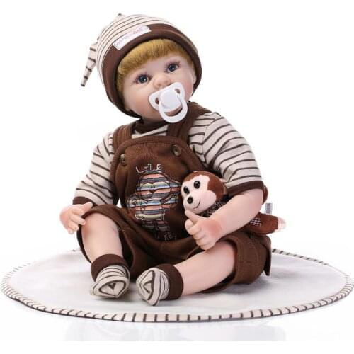 Baby Doll with Clothes Blue Eyes,Fashion 50 CM Simulation Silicone Reborn Baby Doll Toys for Children