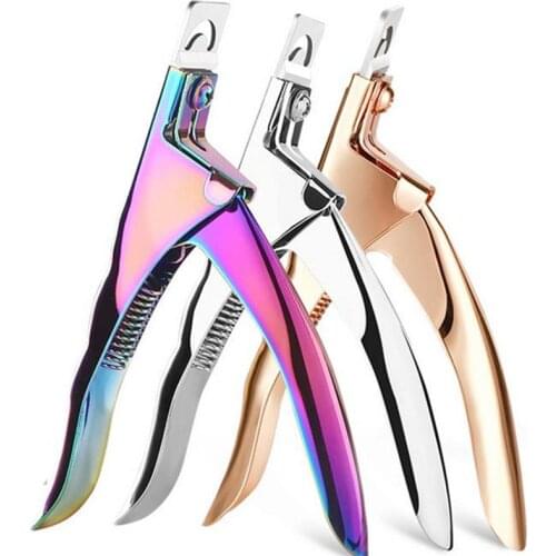 Professional 1PC U-shaped Nail Art Clippers French False Nail Tips Edge Cutters Stainless Steel Trimmers DIY Manicure Tool 20