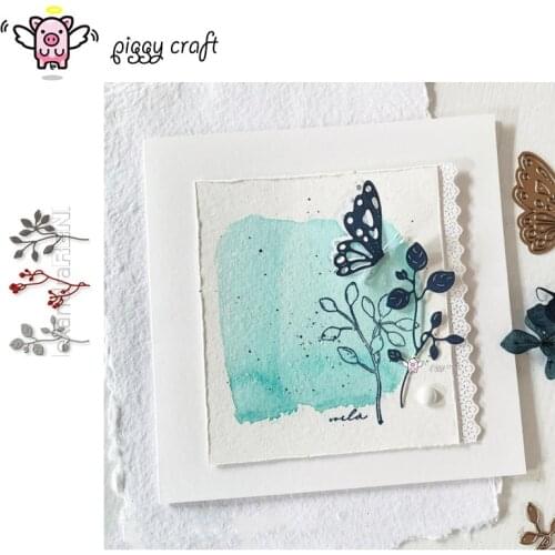Piggy Craft metal cutting dies cut die mold Leaves branches Scrapbook paper craft knife mould blade punch stencils dies