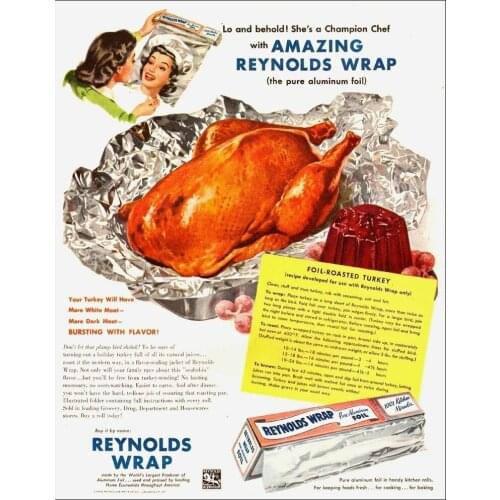 REYNOLDS WRAP METAL TIN SIGN POSTER WALL PLAQUE