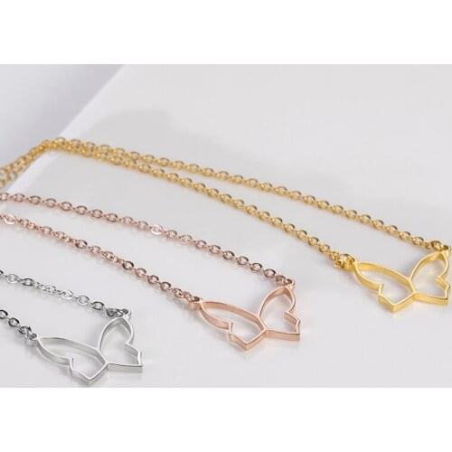 Minimal Butterfly Outline Necklaces Pendants For Women Bohemia Jewelry Animal Accessories Couple Necklace Bijoux Femme Collier