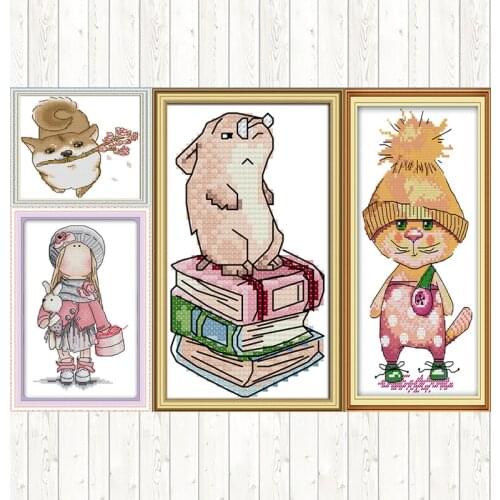 Dr. Hamster Patterns Kits Cross Stitch Kits Home Decor 14CT 11CT Cotton Thread Embroidery Needlework Sets DIY Needlework Crafts