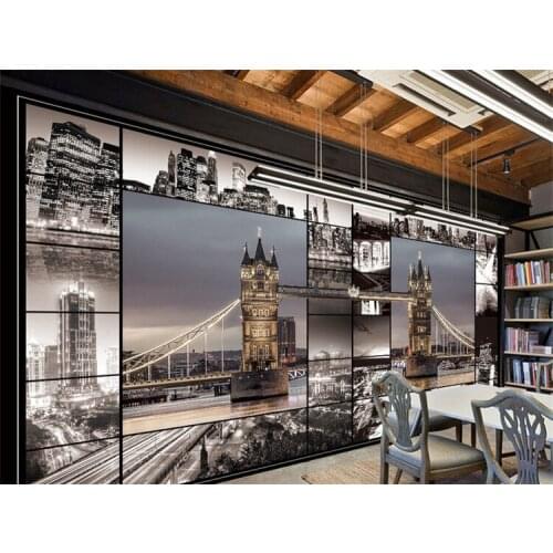 Retro Nostalgic London City Buildings Wallpapers European Night Scene 3d Cafe Lounge Bar Photo Gallery Background Wall