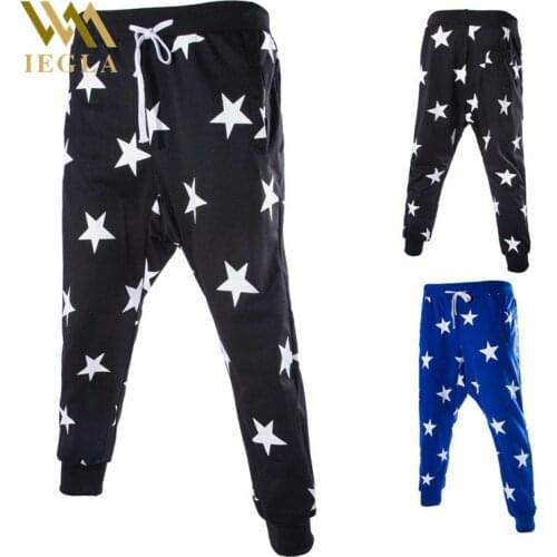 Harem Pants Men Striped Patchwork Hip Hop Star Printed Block Casual Joggers Sweatpants Trousers Male Streetwear Tracksuit