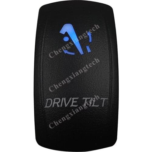 Blue Led 12v/24v ( ON ) OFF ( ON ) DPDT DRIVE TILT Rocker Switch + Terminal Cables Marine Car Boat RV Momentary Switch