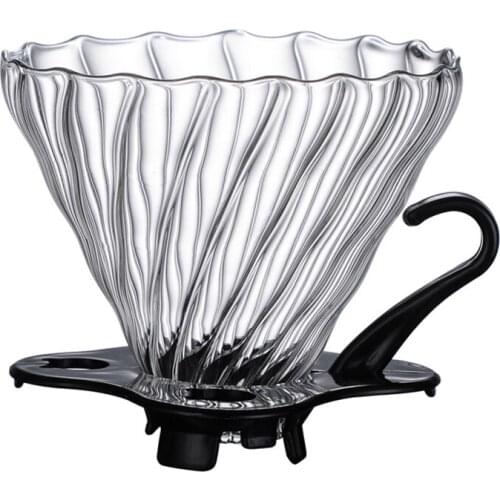 Glass Coffee Dripper, Size 02/ 01, Glass Dripper, Pour over Coffee Funnel Dripper Coffee Cone Brewer Filter w/ Removable Base