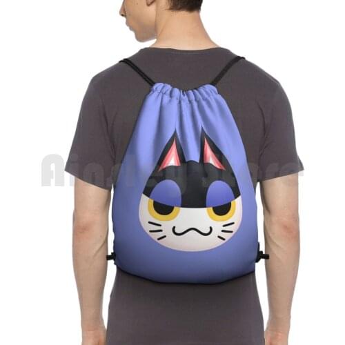 Punchy Animal Backpack Drawstring Bags Gym Bag Waterproof Punchy Animal Wild World New Leaf Pocket Camp Nintendo Game