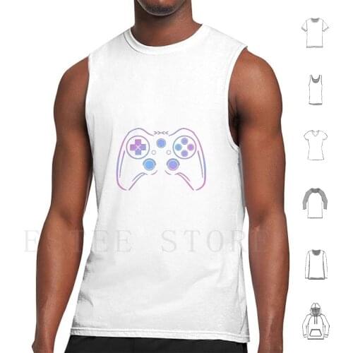 Glowing Joystick Tank Tops Vest Cotton Joystick Glow Color Glowing Joystick Glowing Color Color Glow Joystick Game Gamers