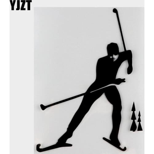 YJZT 9.7*13.2CM Coolest Skiing Decor Car Sticker Graphic Vinyl Extreme Movement Silhouette C12-1548