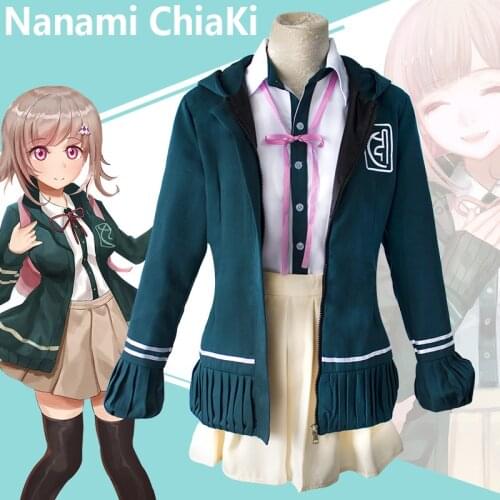 2020 New Anime Danganronpa Chiaki Nanami Cosplay Uniform Jacket Shirt Wig Full Set For Women Cosplay Costume Christmas Gifts