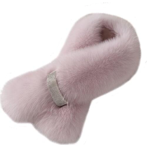 Russia Winter women fur scarf real fox fur scarves warm neck fur collar shawl new fashion fur ring wrap for women paries style