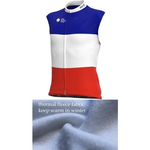 WINTER FLEECE THERMAL 2021 Groupama Fdj TEAM 3 COLORS Sleeveless Cycling Vest Clothing Bicycle Maillot Ciclismo Bike Clothes