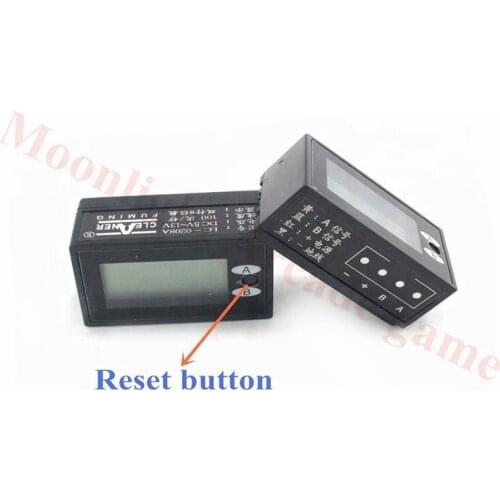 10Pcs/Lot Resettable 8 digits Dual Row Display electronic LCD coin counter meter with reset button arcade slot mech
