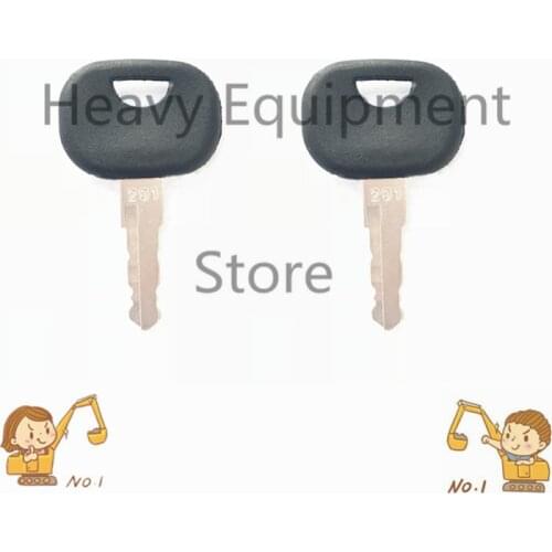 2 Pcs Construction Equipment Ignition key For Atlas Takeuchi NR. 201 Wheel Loader 3643912 Fit TW65 TW80